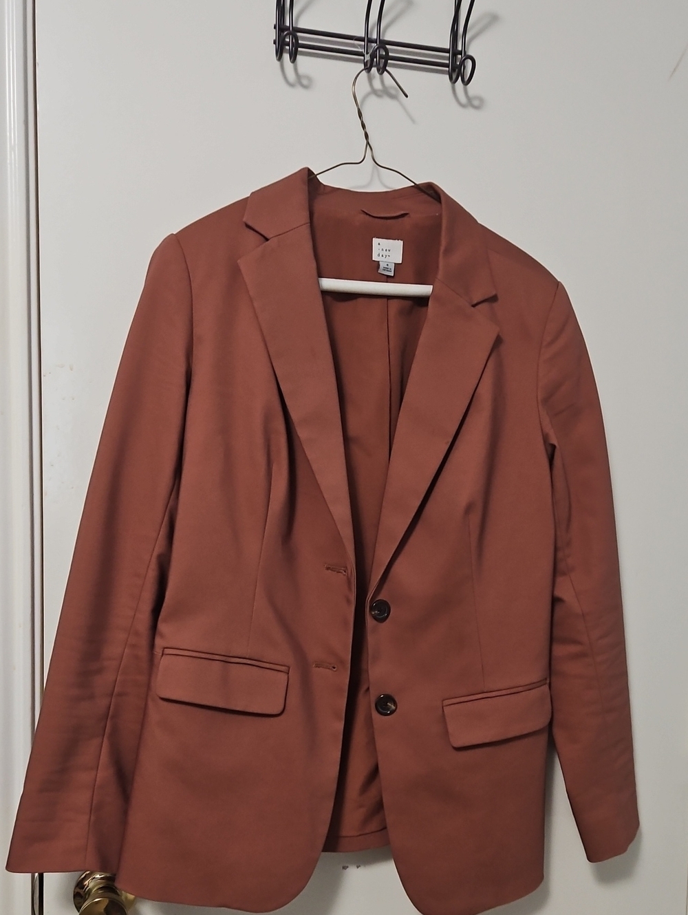 a new day Rust Brown Jacket - Single-Breasted Work Blazer